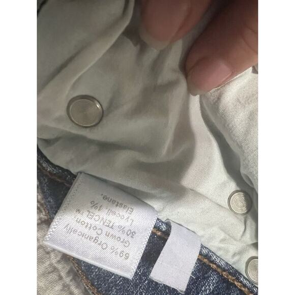 Reformation Jeans Sz 26 High Rise Straight Cropped Leg Women Ankle Fray Laguna - Picture 8 of 9